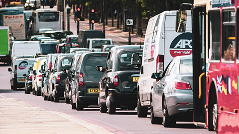 congested london street