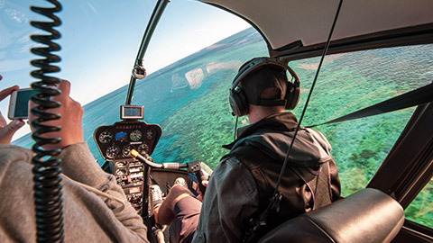 helicopter ride over the reef