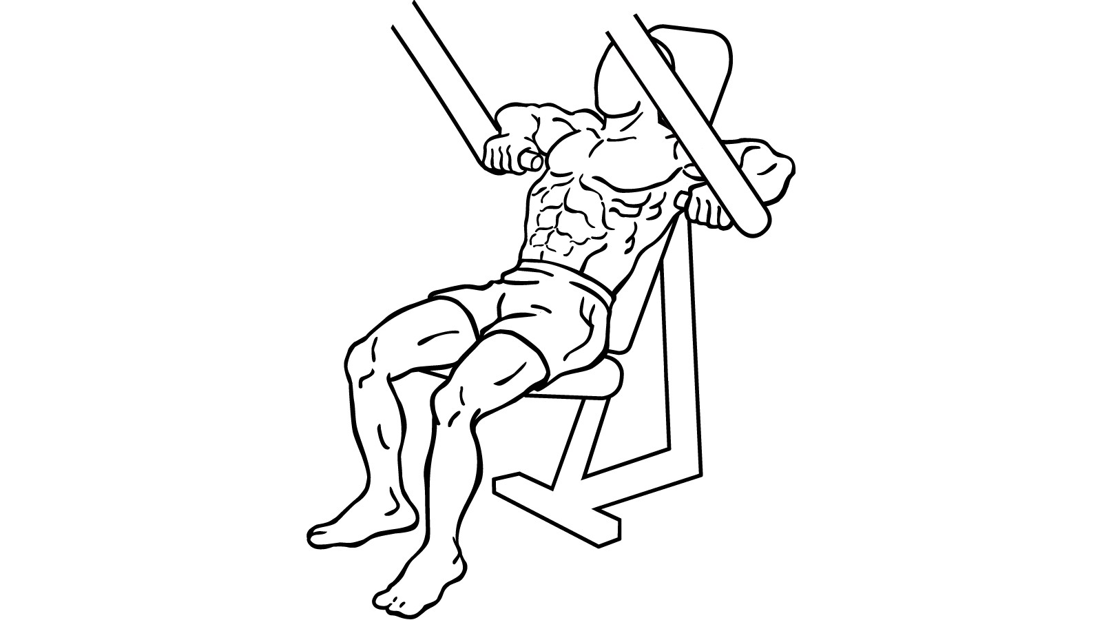 Diagram of person using a chest press machine