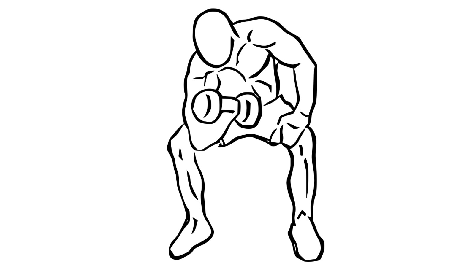 Diagram of a person using a set of dumbbells