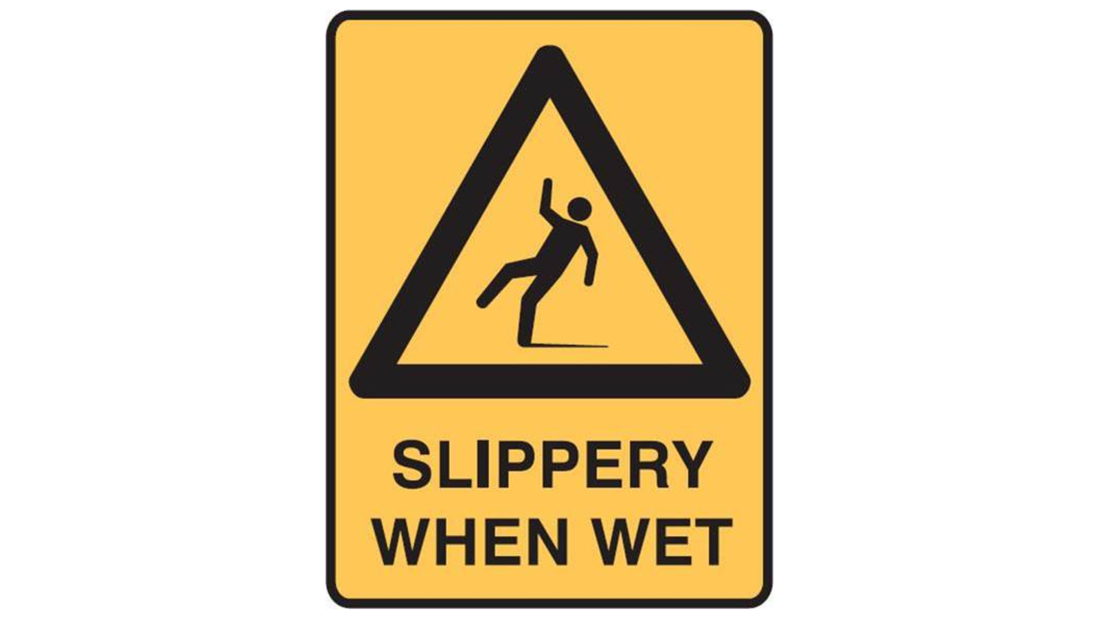 Warning sign saying: Slippery floor