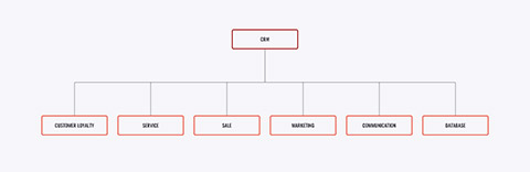 Diagram explaining CRM