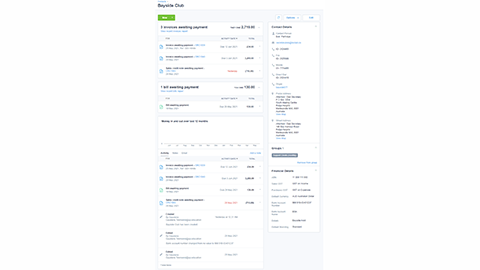 Bayside Club invoice example